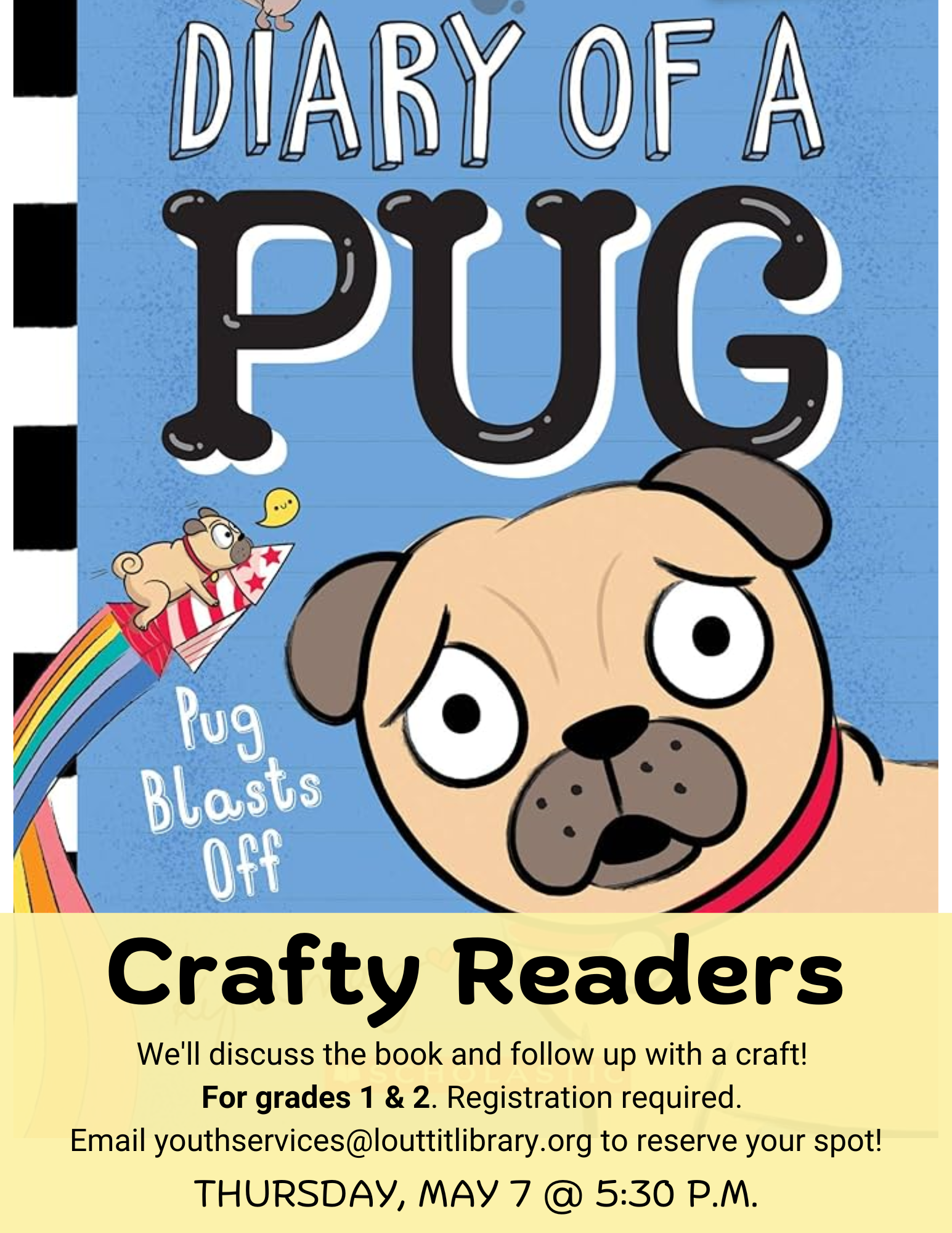 Crafty Readers, Diary of a Pug by Kyla May