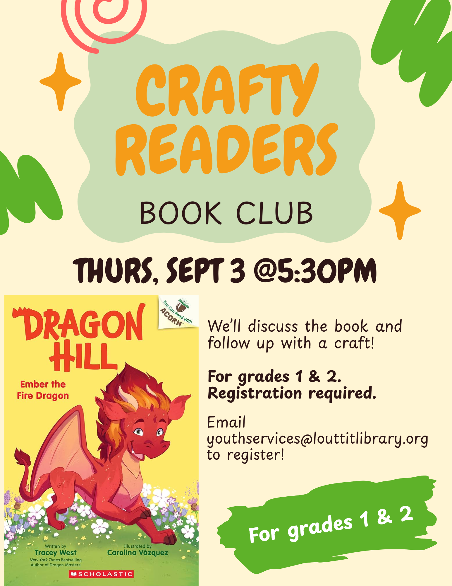 Crafty Readers Book Club, Ember the Fire Dragon by Tracey West