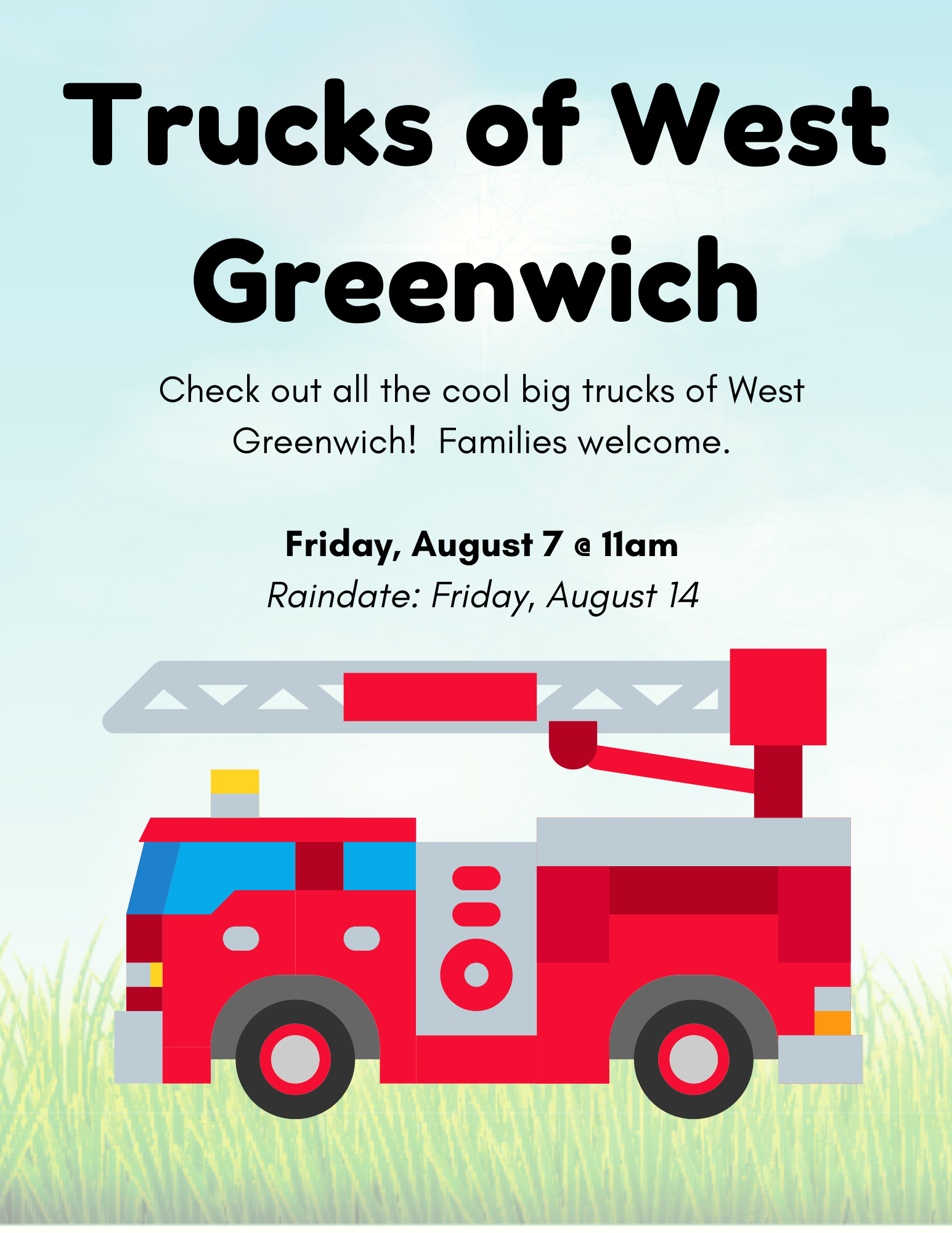 Trucks of West Greenwich flier, firetruck