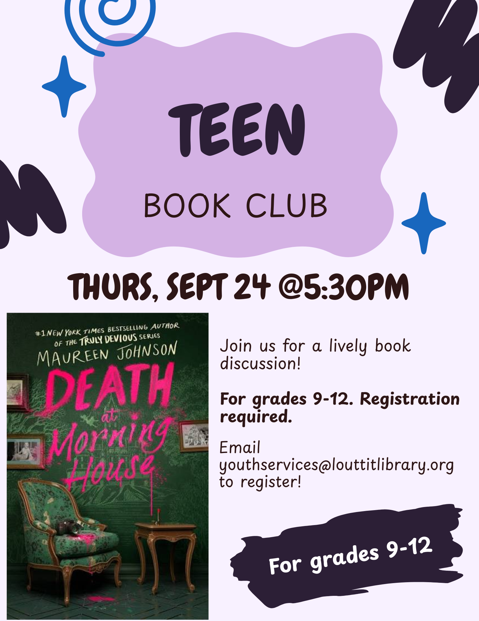 Teen Book Club, Death at Morning House by Maureen Johnson