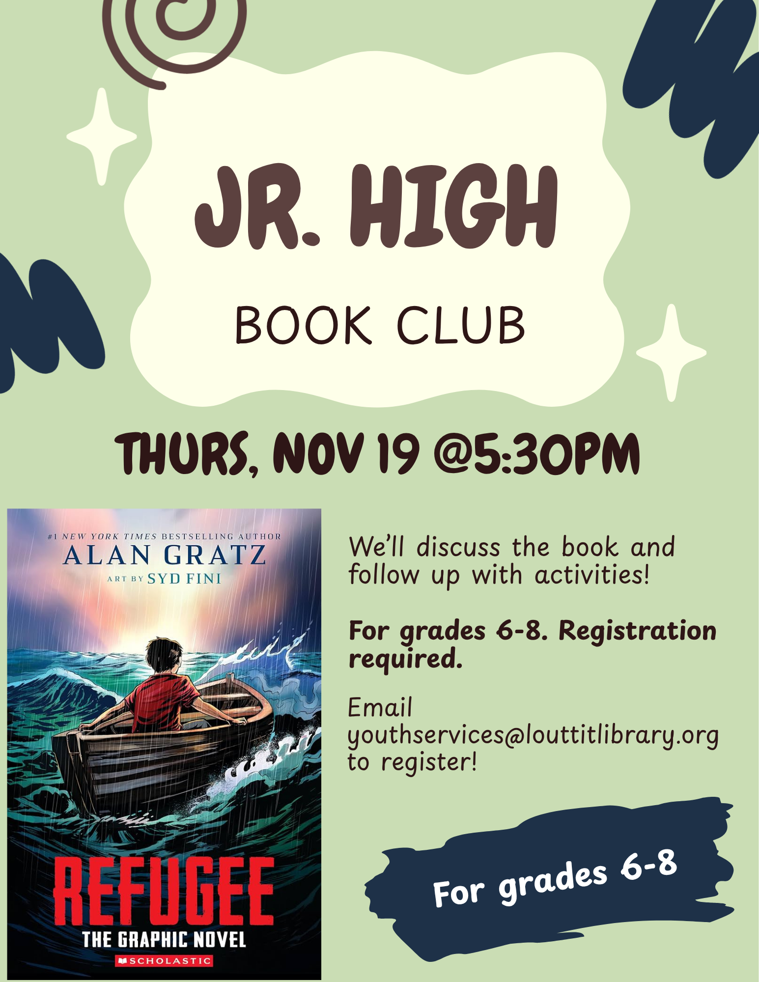Jr. High Book Club flier