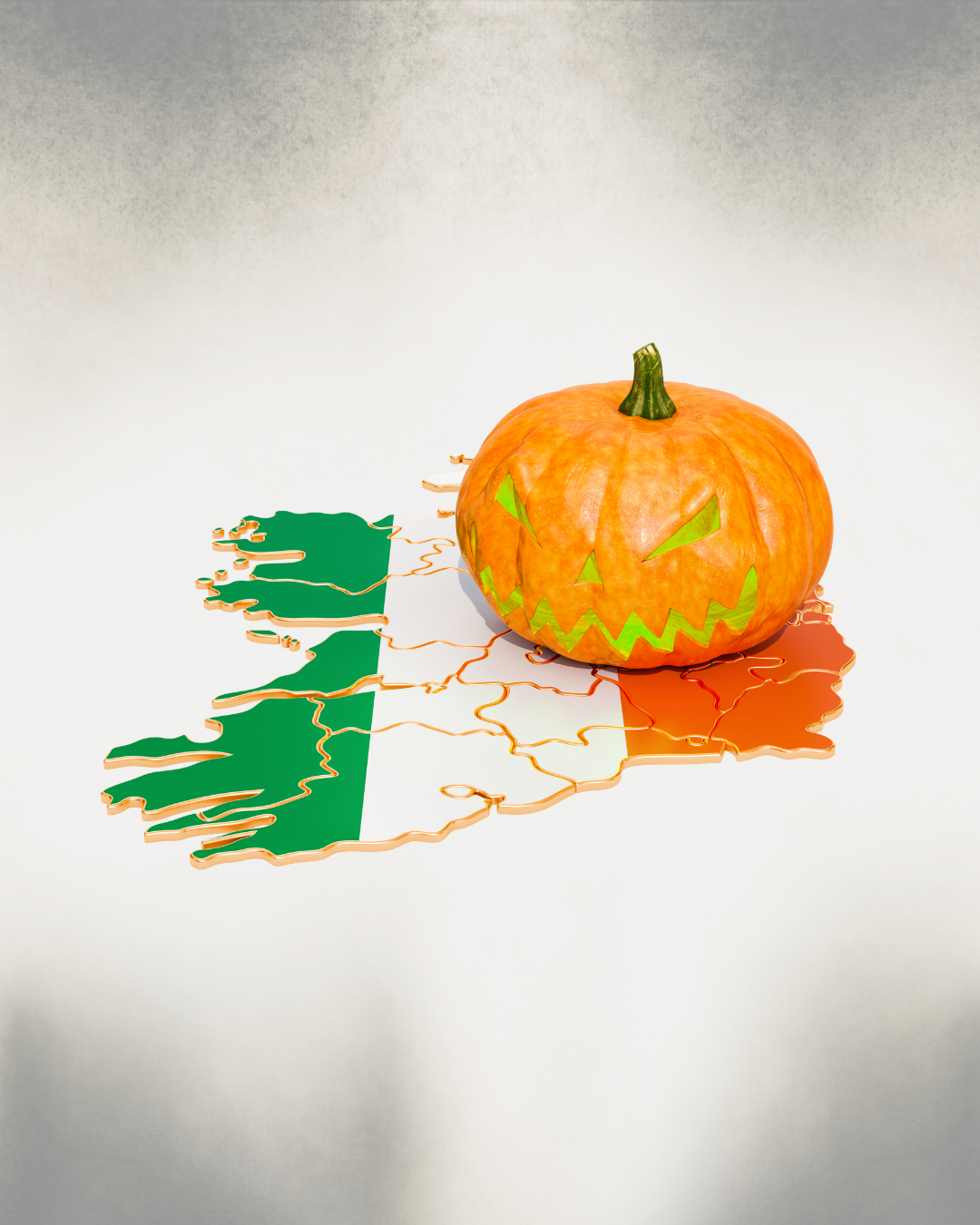 Jack'O'Lantern on Irish Map
