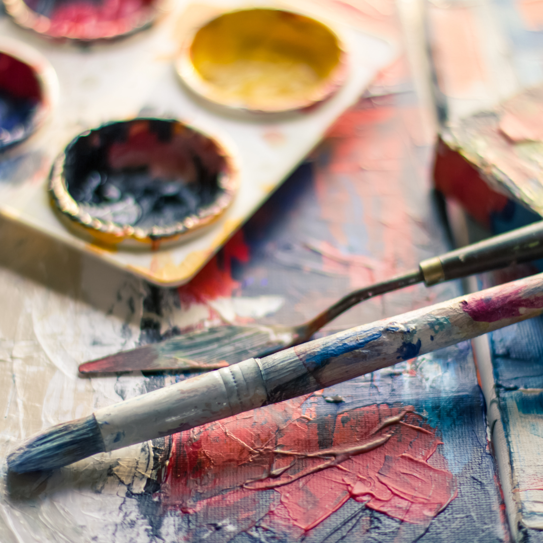 Paint and paintbrushes
