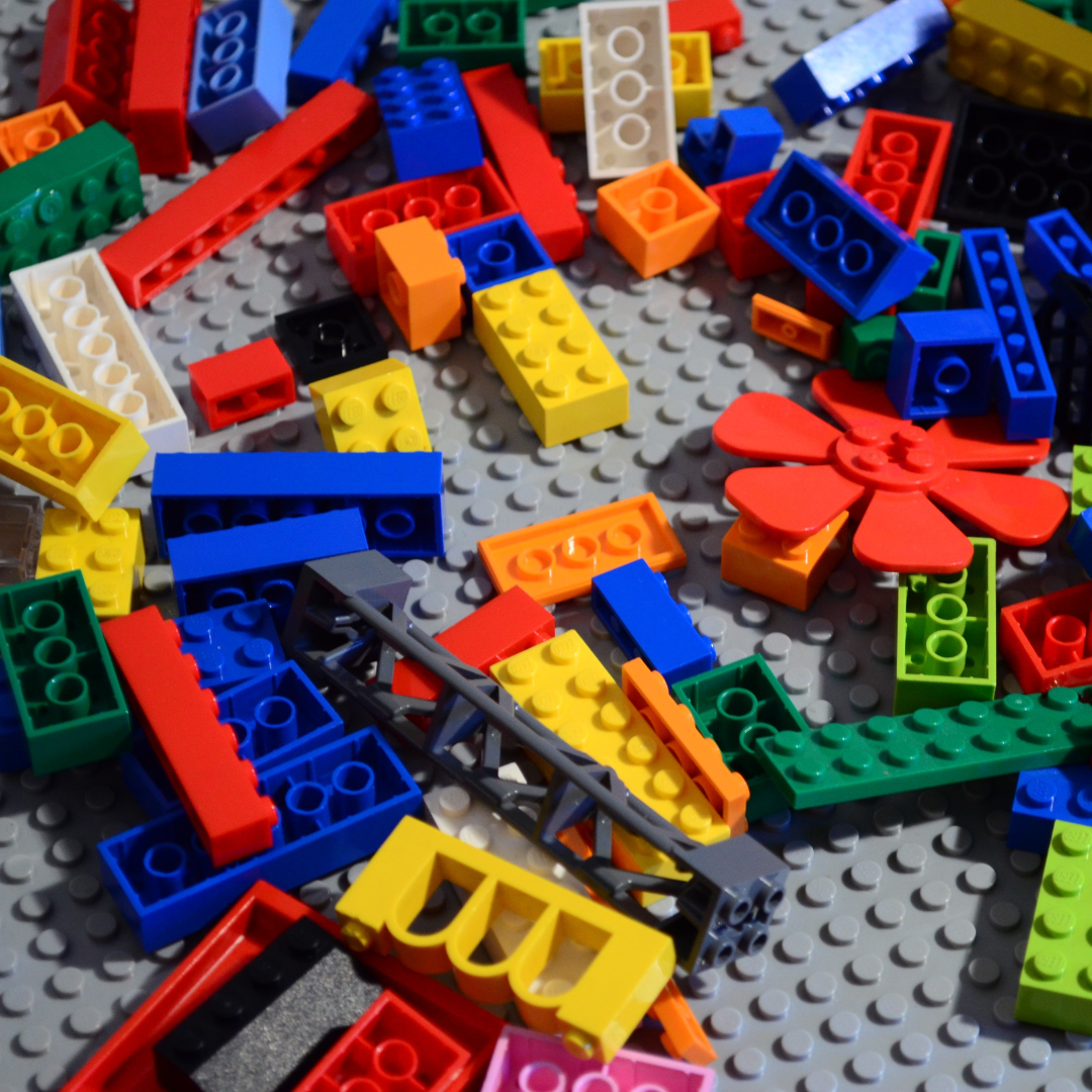 colorful legos in a pile