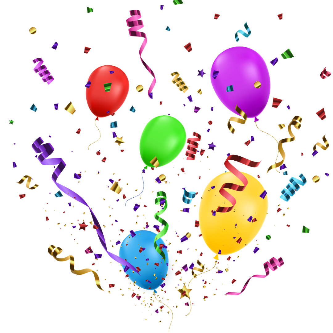 colorful balloons and streamers