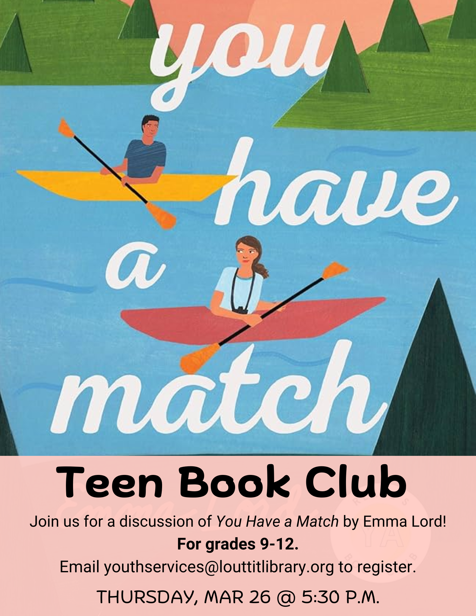 Teen Book Club flier