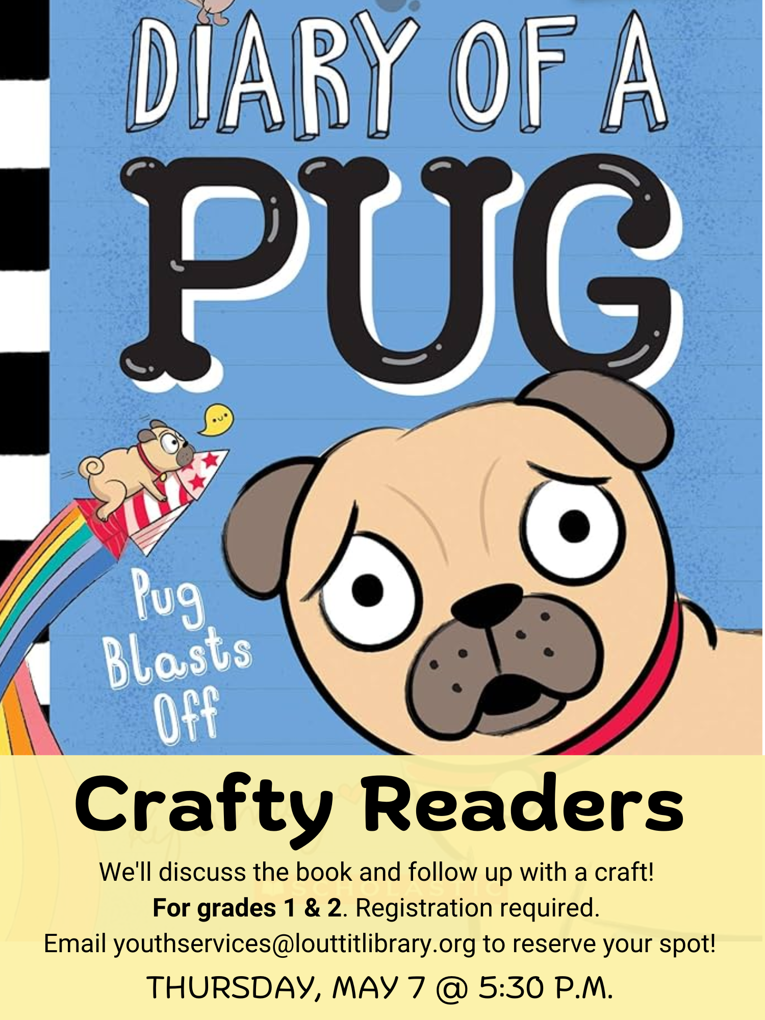 Crafty Readers, Diary of a Pug by Kyla May
