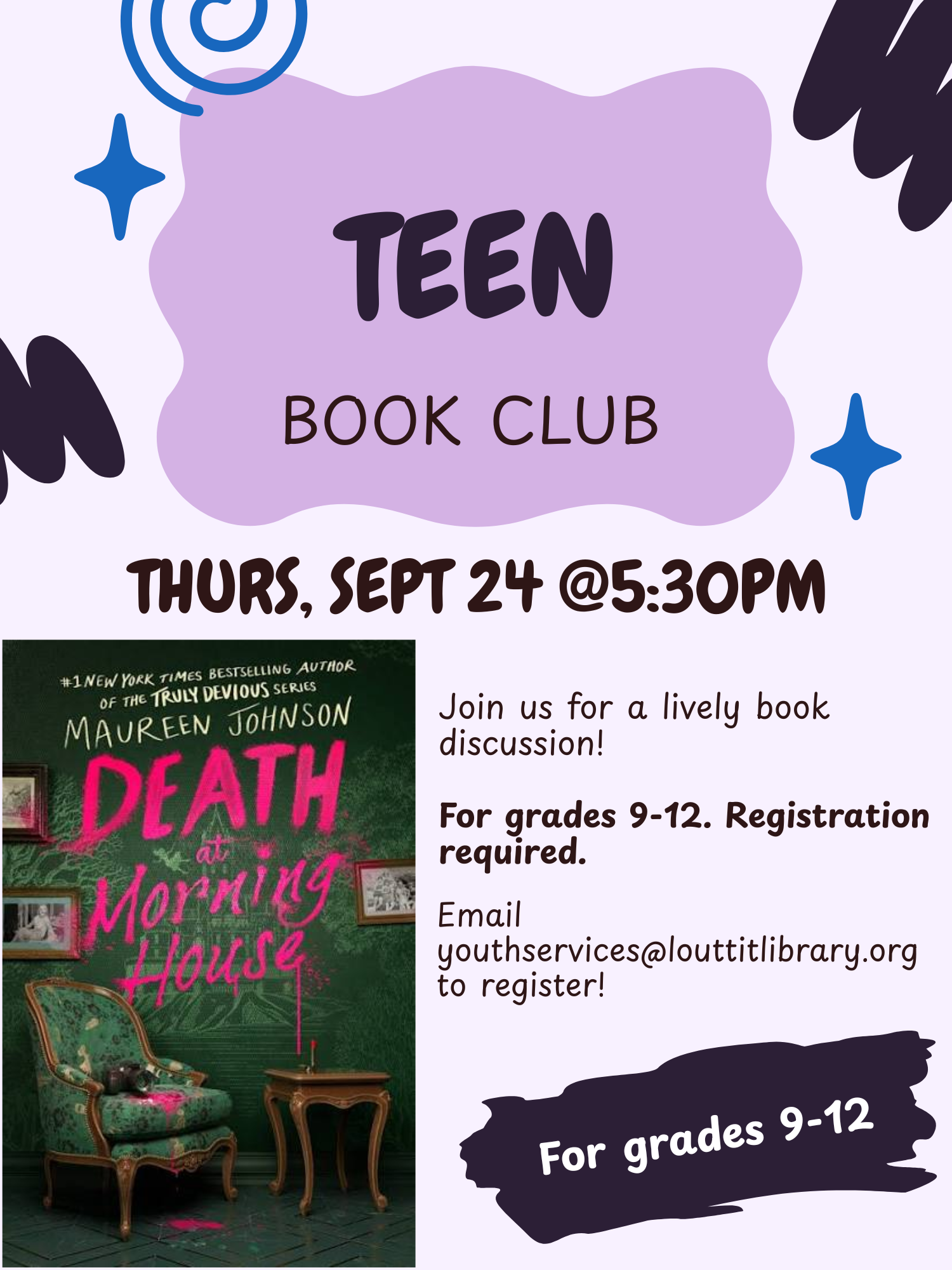 Teen Book Club, Death at Morning House by Maureen Johnson