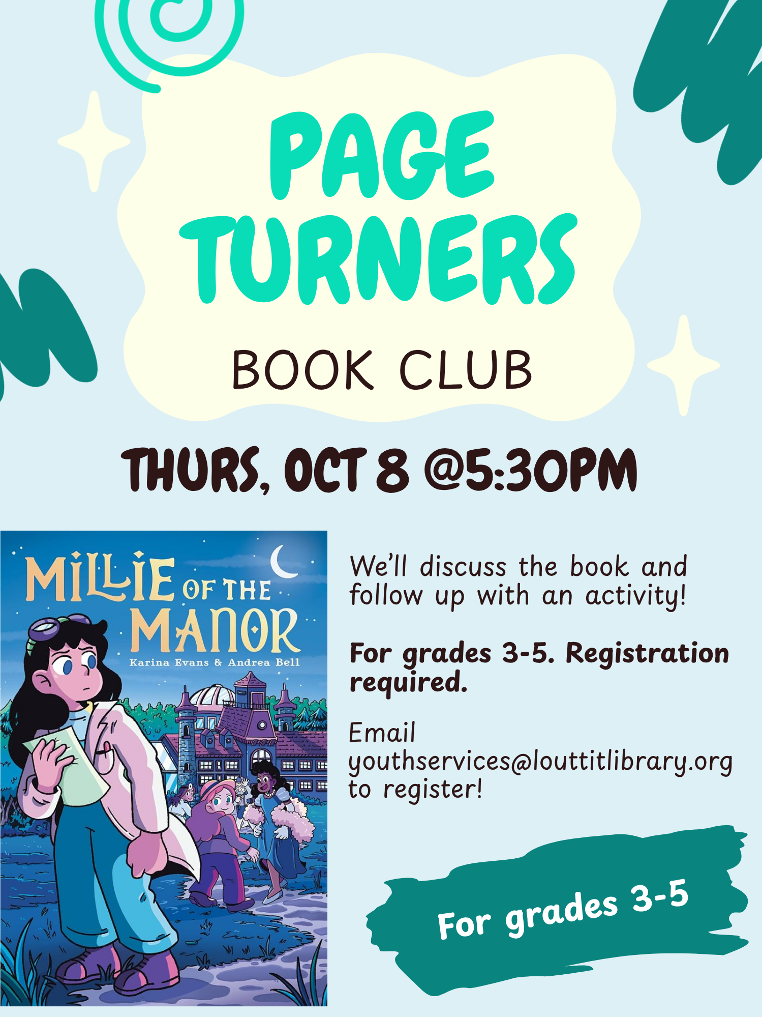 Page Turners Book Club, Millie of the Manor by Karina Evans