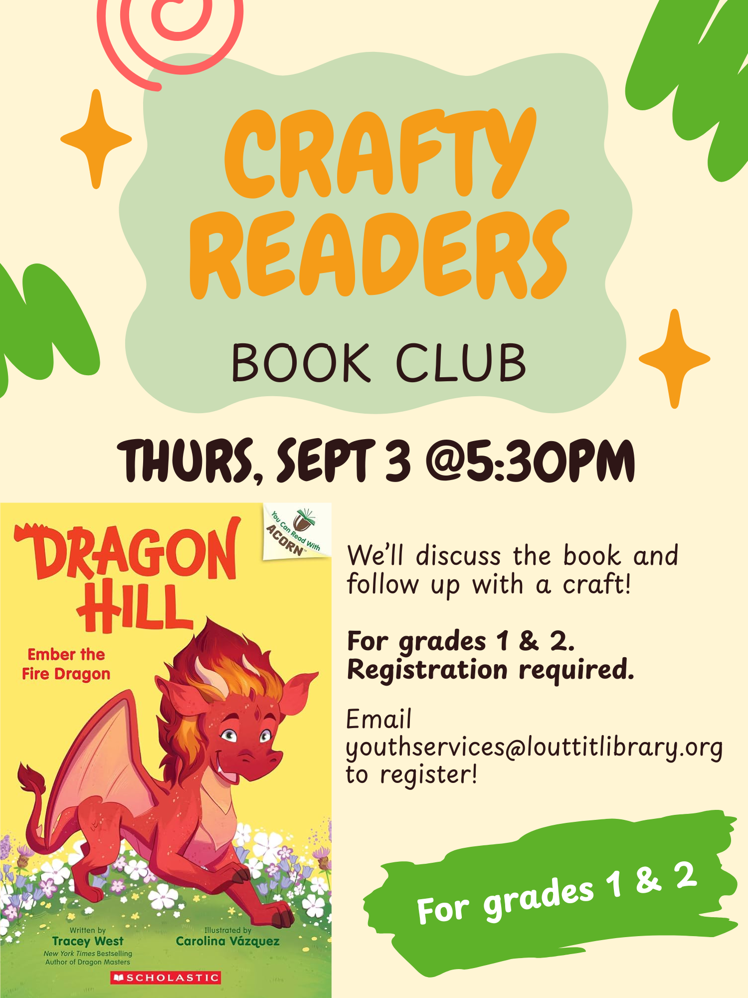 Crafty Readers Book Club, Ember the Fire Dragon by Tracey West
