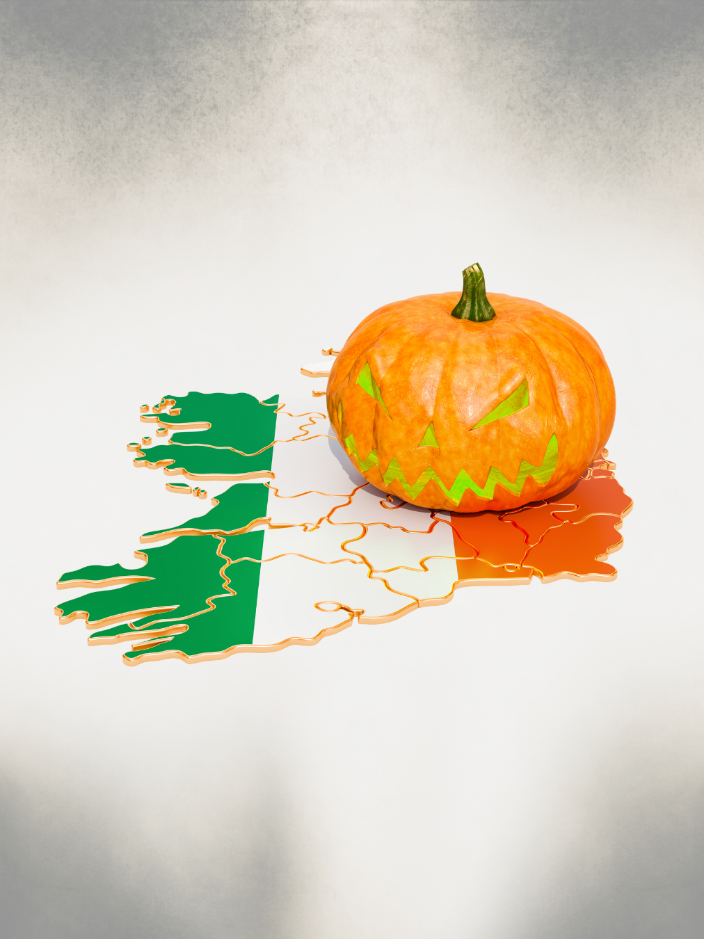 Jack'o'lantern on irish map
