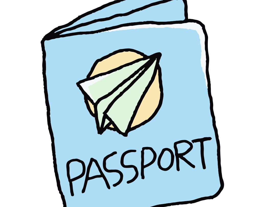 Graphic of a blue passport 