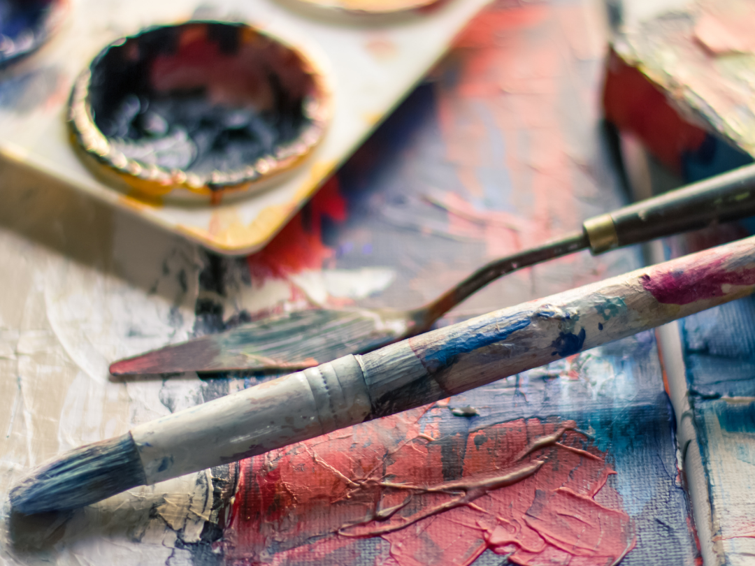 Paint and paintbrushes