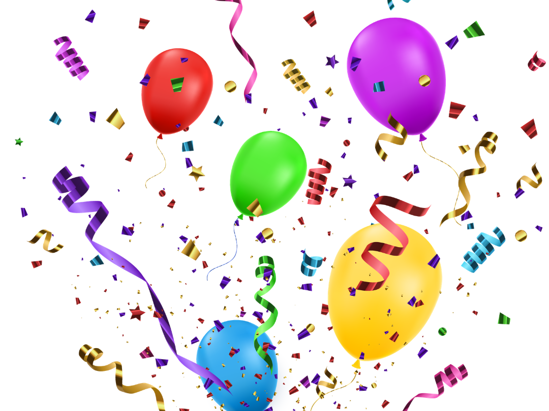 colorful balloons and streamers