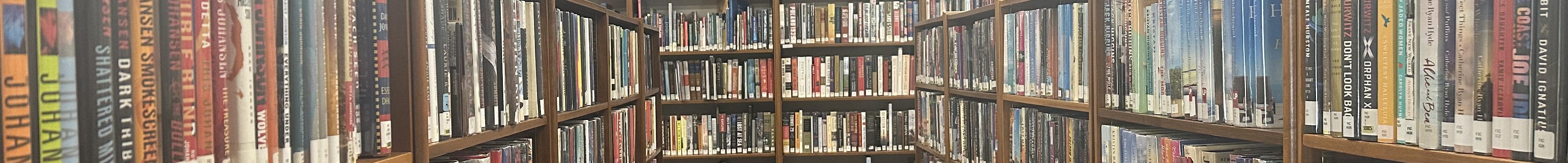 Rows of adult bookshelves